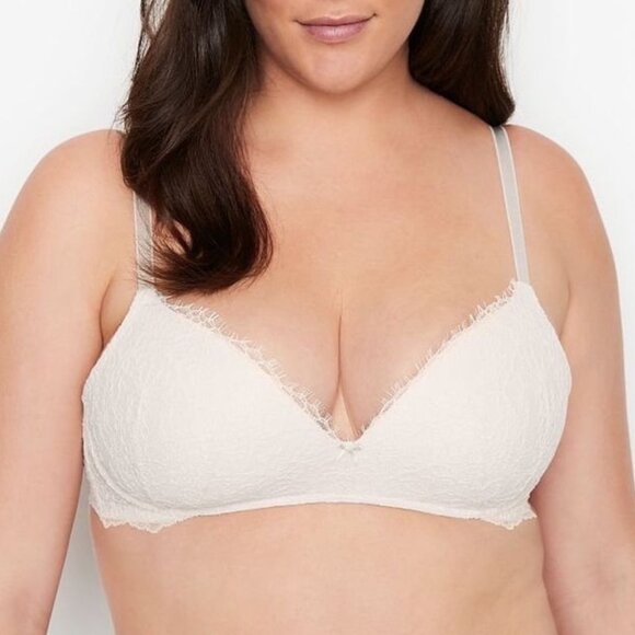 Victoria's Secret Dream Angels Lightly Lined No Wire White Lace Bra 36C - Picture 3 of 12